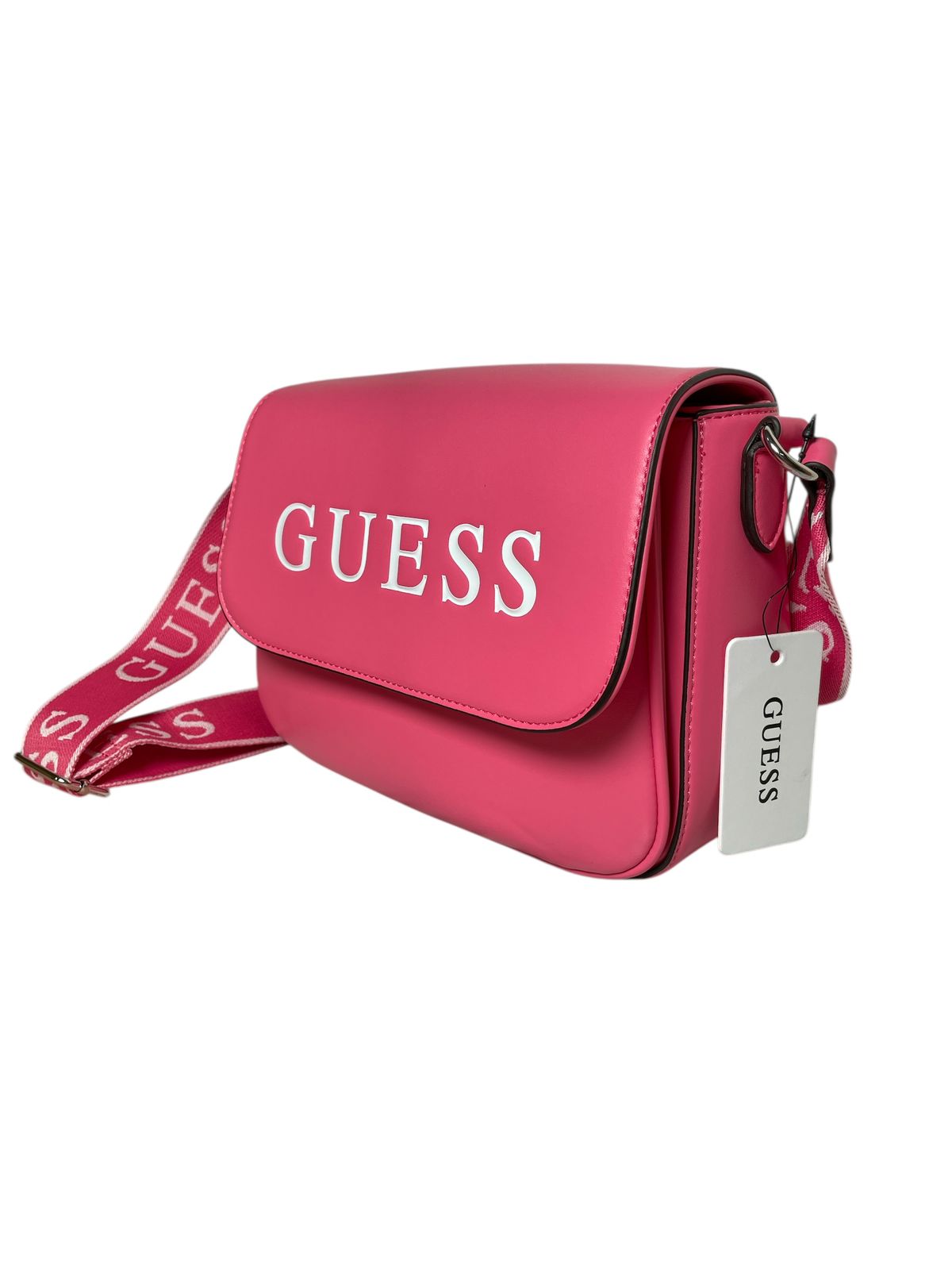 Bolsa GUESS Crossbody Fucsia con Logo Grande | Original de USA